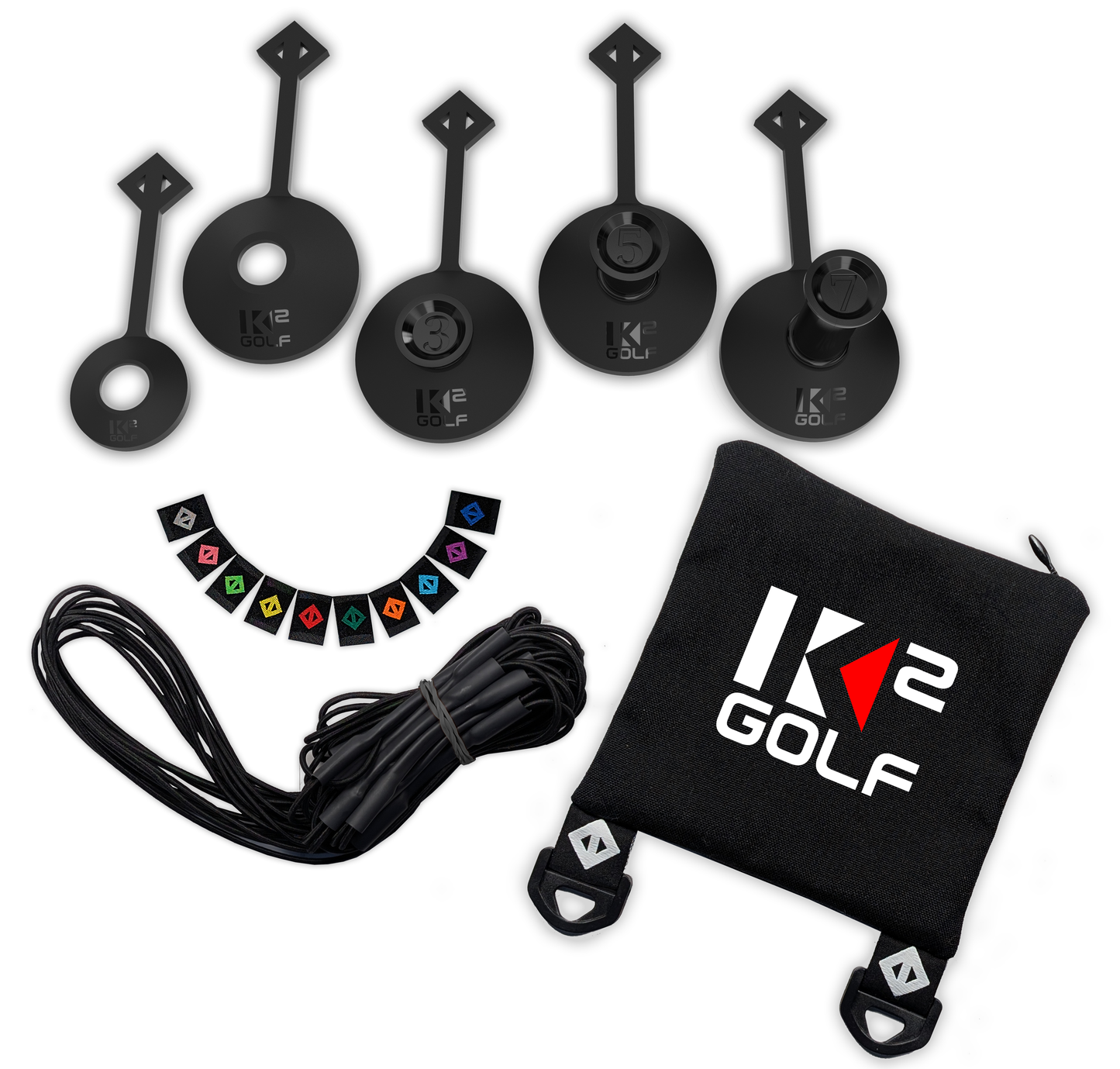 BUNDLE RANGE TOKEN (1,2,3,5,7) & Gen2 TETHER PACK (Anchor, 8 Bungee Cords and 8 Diamond ID Sleeves)