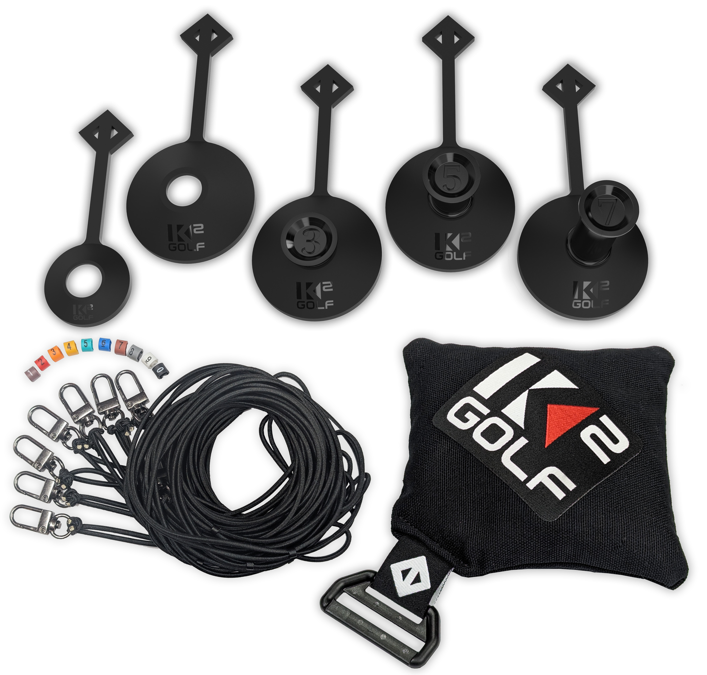 BUNDLE RANGE TOKEN (1,2,3,5,7) & TETHER PACK (Anchor, 8 Bungee Cords and 8 Swivel Clips)
