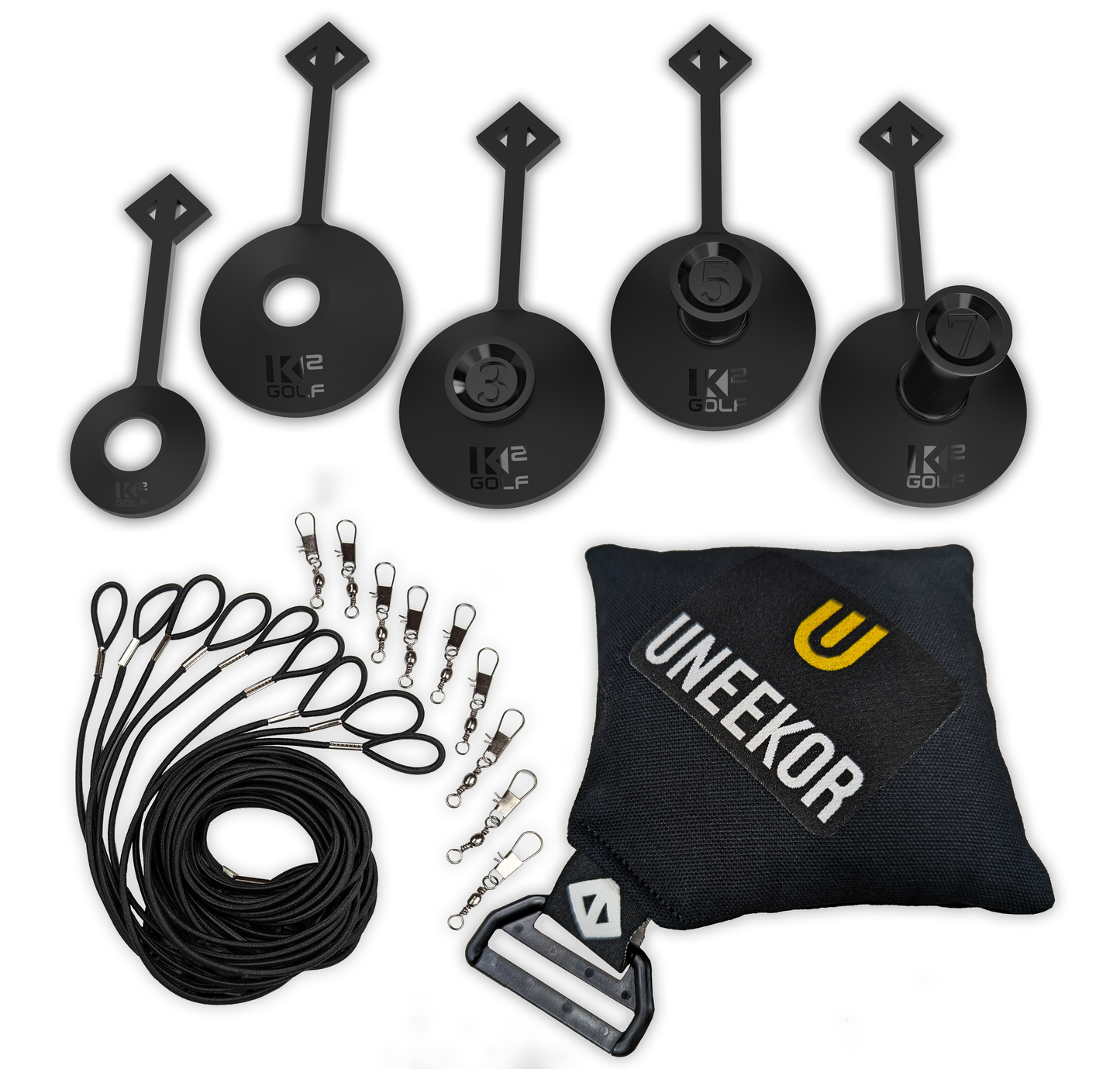 BUNDLE RANGE TOKEN (1,2,3,5,7) & TETHER PACK (Anchor, 9 Bungee Cords and 9 Swivel Clips)