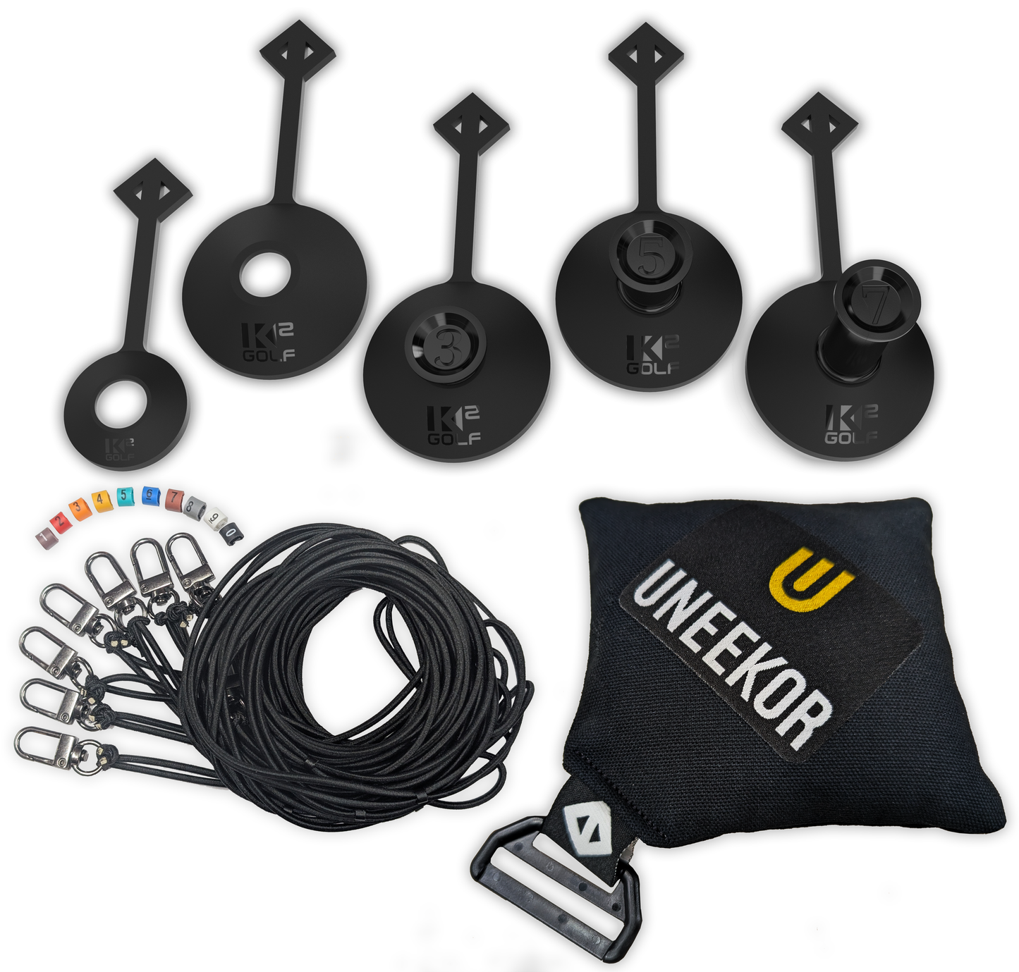 BUNDLE RANGE TOKEN (1,2,3,5,7) & TETHER PACK (Anchor, 8 Bungee Cords and 8 Swivel Clips)