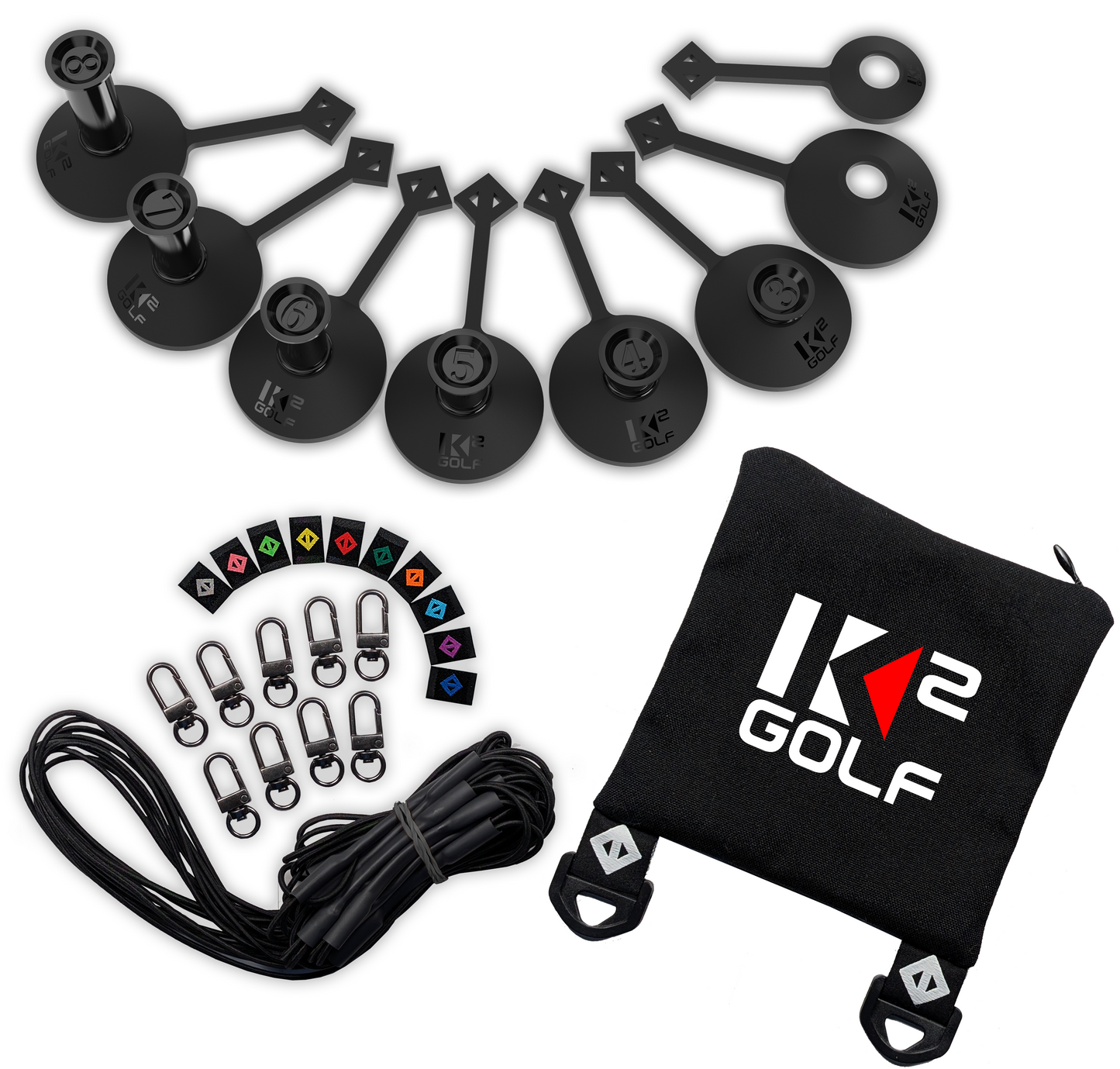 BUNDLE STANDARD SET (#1 - #8) & Gen2 TETHER PACK (Anchor, 8 Bungee Cords, 8 Swivel Clips and 8 Diamond ID Sleeves)