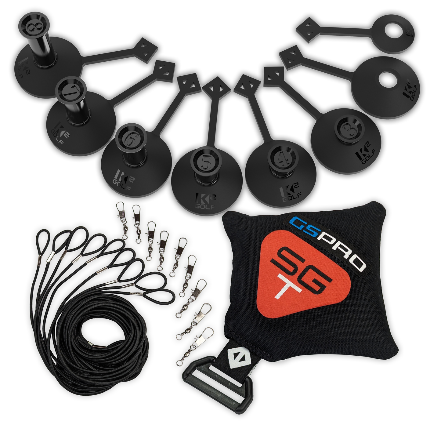 BUNDLE STANDARD SET (#1 - #8) & TETHER PACK (Anchor, 9 Bungee Cords and 9 Swivel Clips)
