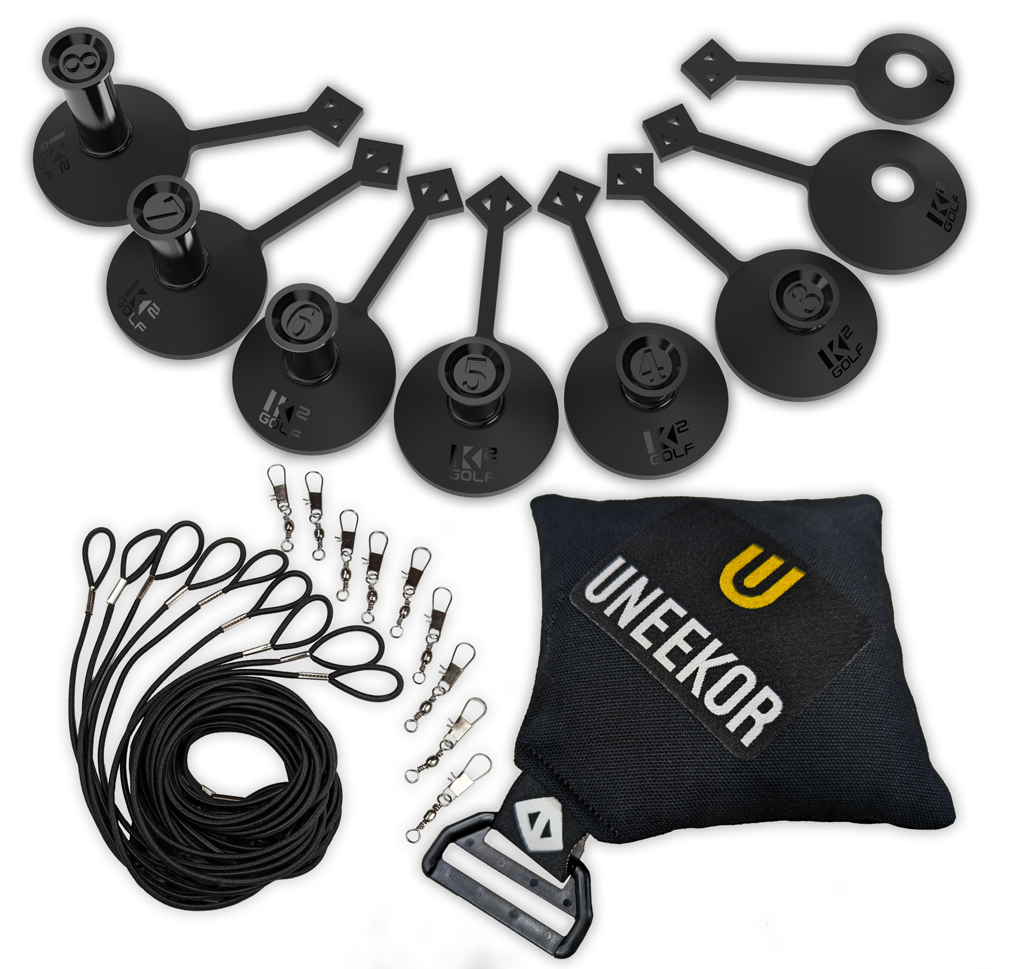 BUNDLE STANDARD SET (#1 - #8) & TETHER PACK (Anchor, 8 Bungee Cords and 8 Swivel Clips)